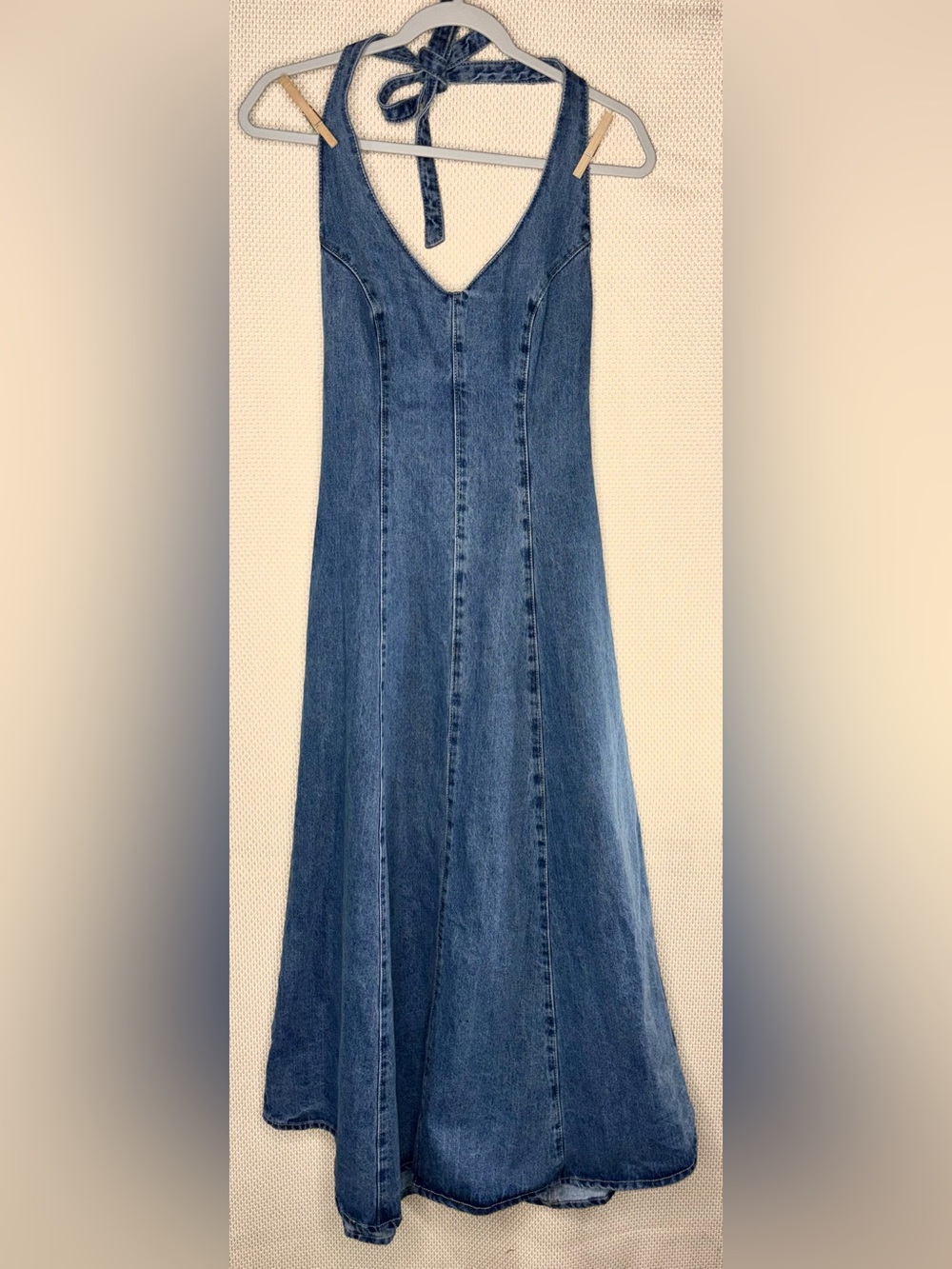 Velvet Heart Denim Halter Maxi Dress size 0